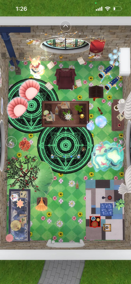 nuco_xox's tweet photo. ガチャを引けば引くほど…部屋がごちゃごちゃします(  '-' )

そろそろ机を増やしてください…
もう小物を地べたに並べるしかないんです…

あと…星座に名前を表示させてください…
家具の所で見たらこいつ何座？ってなります… https://t.co/XcudLZ2Hdl