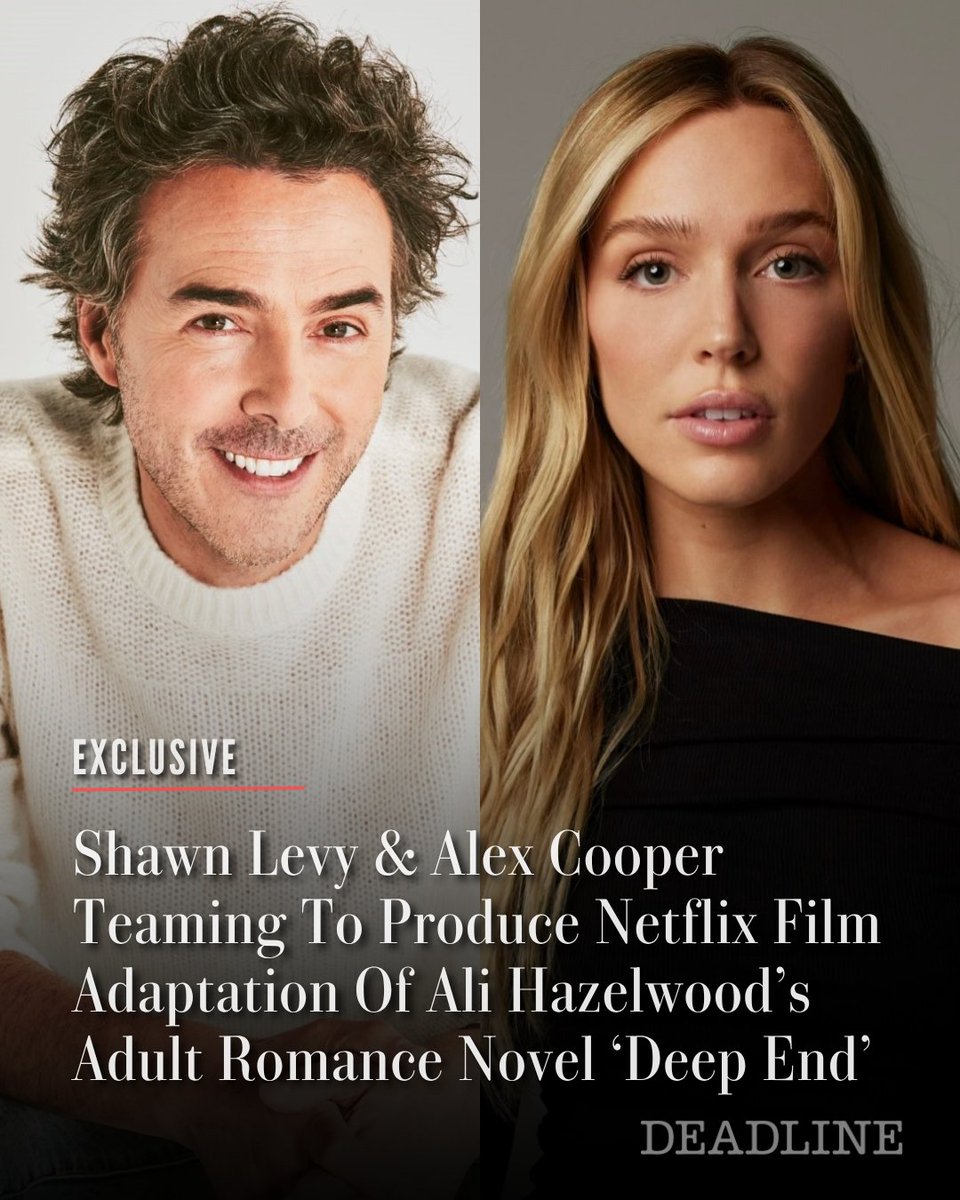 DEADLINE's tweet photo. EXCLUSIVE: After locking down rights in a major pre-empt prior to publication, Netflix has launched development on a feature adaptation of ‘Deep End,’ the instant #1 NYT bestselling New Adult romance from ‘The Love Hypothesis’ Ali Hazelwood.

Shawn Levy and Dan Levine are set to produce via 21 Laps, alongside Alex Cooper and Matt Kaplan from Unwell Productions.

More details here: https://t.co/2m6BvvNFXW
