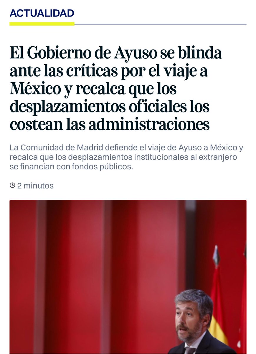 DiegoRBCA's tweet photo. - El 11 de mayo de 2026, el Gobierno de Ayuso recalcó que los desplazamientos oficiales los pagan con dinero público.

- El 4 de agosto de 2026, el Gobierno de Ayuso declara solo 623,28 euros (la sala de autoridades de Barajas) como único gasto del viaje.

Aquí hay algo que no cuadra, ¿pagaron el desplazamiento oficial con dinero público o lo pagó algún empresario? 👇