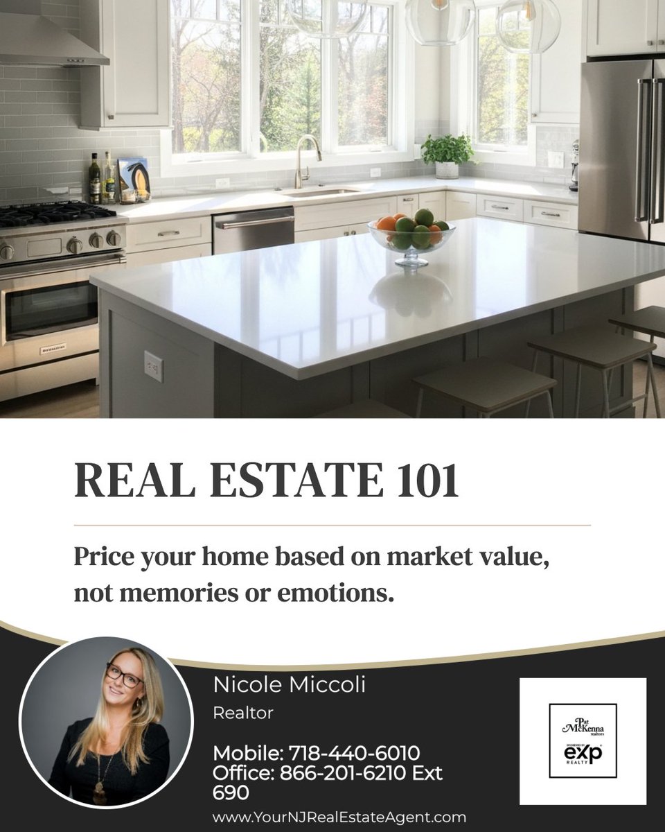 NicoleMiccoli's tweet photo. 🏡 Pricing your home is about market value, not emotion.

Buyers compare recent sales, current market conditions, and similar homes.

A data-driven pricing strategy helps attract serious buyers, generate stronger interest, and set your sale up for success.

#RealEstate https://t.co/yU6biItUnA