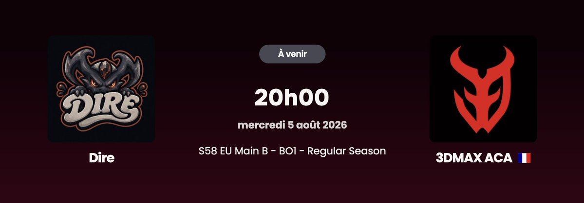 FRTVCS2's tweet photo. Vous reprendrez bien un peu de @3DMAXGaming Aca ? 👹

Ce soir, nos petits démons affrontent ceux de Dire. Prouvons-leur qui domine les enfers de l'ESEA ! 🔥

⏰ Match à 20H chez @NAGU_FR avec @PrawnyTv au cast !

Page du match sur FRTV 👇 https://t.co/107kVVlqGb