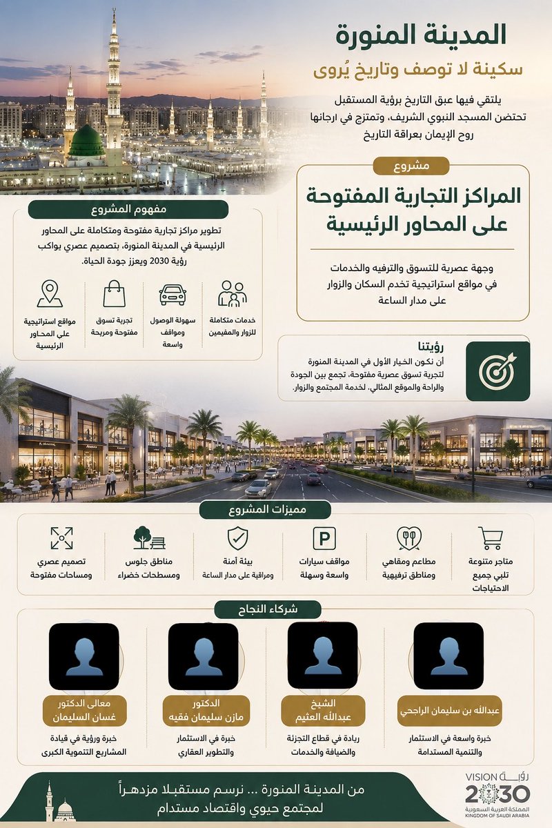 5MN90's tweet photo. @ThaniAldahmshy @REGA_KSA @JeddahChamber @tabukchamber @hailchamber @ahsachamber المدينة المنورة سكينه لاتوصف وتاريخ يُروى  يلتقي فيها عبق التاريخ برؤية المستقبل  تحتضن المسجد النبوي الشريف اهم معالمها 

مشروع 
المراكز التجارية المفتوحة على المحاور الرئيسية

عبدالله بن سليمان الراجحي 
عبدالله العثيم 
مازن سليمان فقيه 
غسان السليمان

#معازيب_العقار https://t.co/WvObJwtmyN