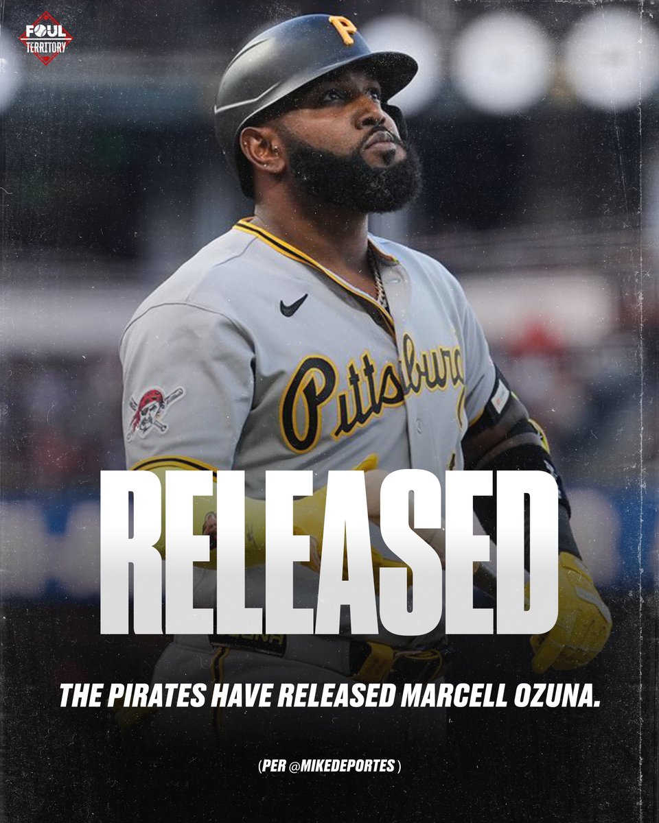 FoulTerritoryTV's tweet photo. Marcell Ozuna has been released by the Pirates, per @mikedeportes. https://t.co/oEmtro2xxK
