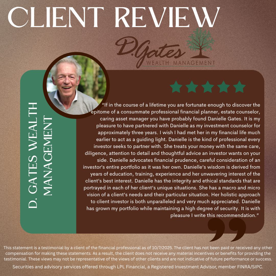 DGatesWM's tweet photo. We're honored when clients share how working with our team has made a difference in their lives.

If you're ready to gain clarity and confidence in your financial future, call us at 239-424-8305 for a consultation.

#financialplan #CFP #fiduciary #capecoral #babcockranch #naples https://t.co/7YojpU0Owd