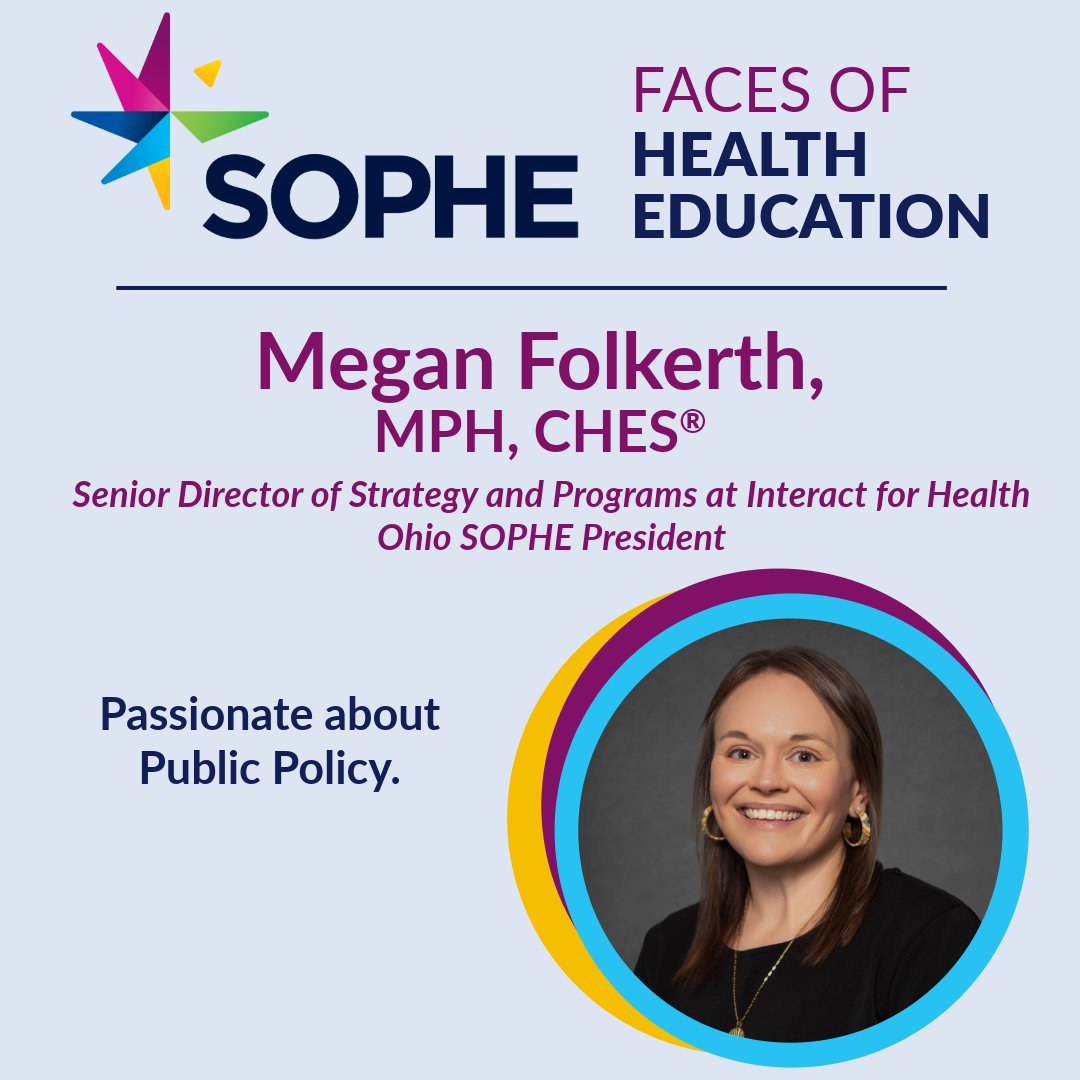 SOPHEtweets's tweet photo. Check out this new SOPHE Blog featuring Megan Folkerth, a public health professional who has a passion for policy and community-driven solutions. 

Read more here: https://t.co/U4GrNNwsbG 

#PublicHealth #SOPHE https://t.co/ucV1xuWT1W