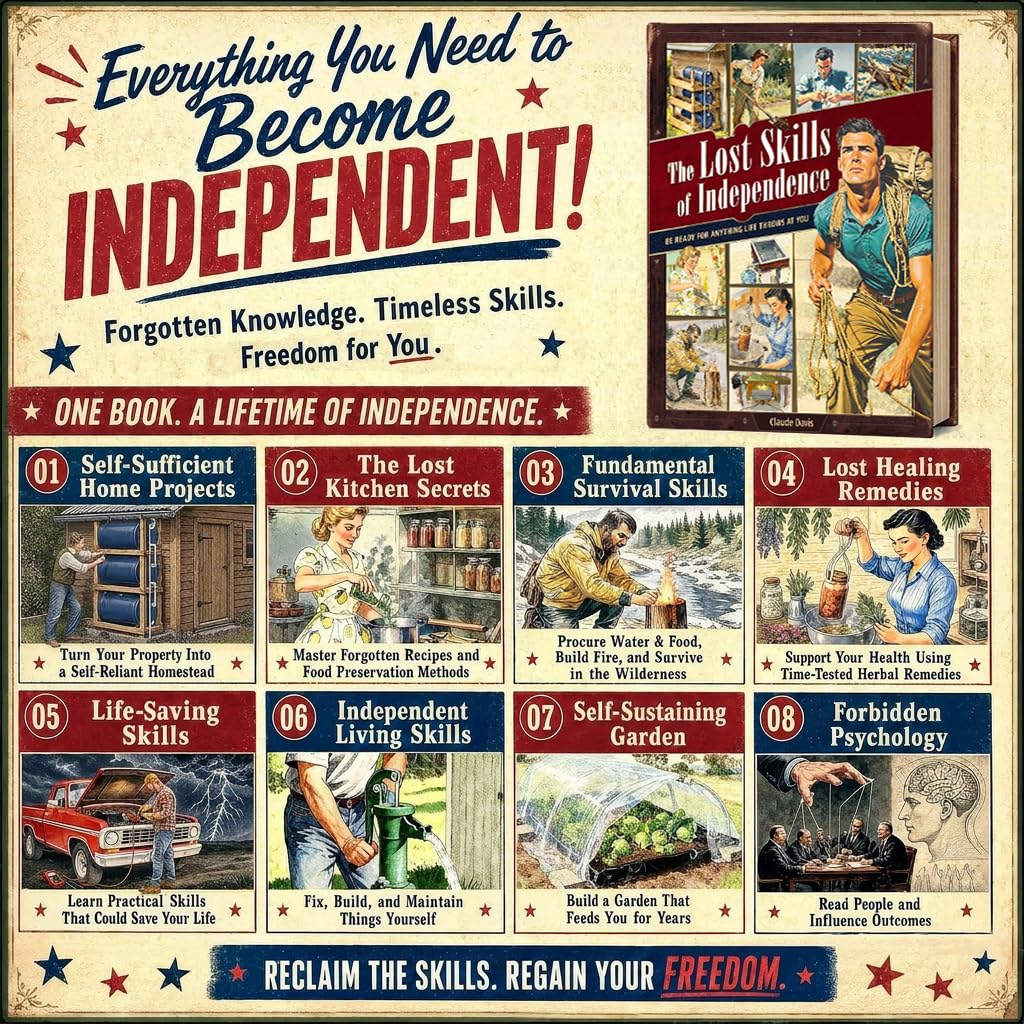 MoKidd5's tweet photo. Have you ever wondered how long you & your family would survive if the power grid, supply chains, or internet suddenly collapsed? 😟

We are dangerously dependent on "modern convenience." I just finished reading The Lost Skills of Independence, and it’s a massive wake-up call on how fragile our "elite" lives truly are.

This isn't apocalyptic fiction. It's a hard-hitting manual on taking back control of your life. The book breaks down 3 core pillars to help you survive anything life throws at you:
1️⃣ System Independence: How to secure off-grid water, food, and basic energy for your home.
2️⃣ True Financial Resilience: Not about stocks, but investing in tangible skills that act as hard currency in a crisis.
3️⃣ The Crisis Mindset: 99% of people panic in a disaster. This trains your brain to stay calm and https://t.co/9Eu8QxdEvM biggest takeaway? "Independence is the ultimate form of security for an adult." 💪

This book doesn't sell fear; it gives you a clear, actionable roadmap. It is an absolute must-have for every household.

Don't wait for life to throw a crisis at you to look for answers. Grab the ultimate life insurance for the price of two coffees.

🛒The Amazon purchase link for the book is in the comments section.