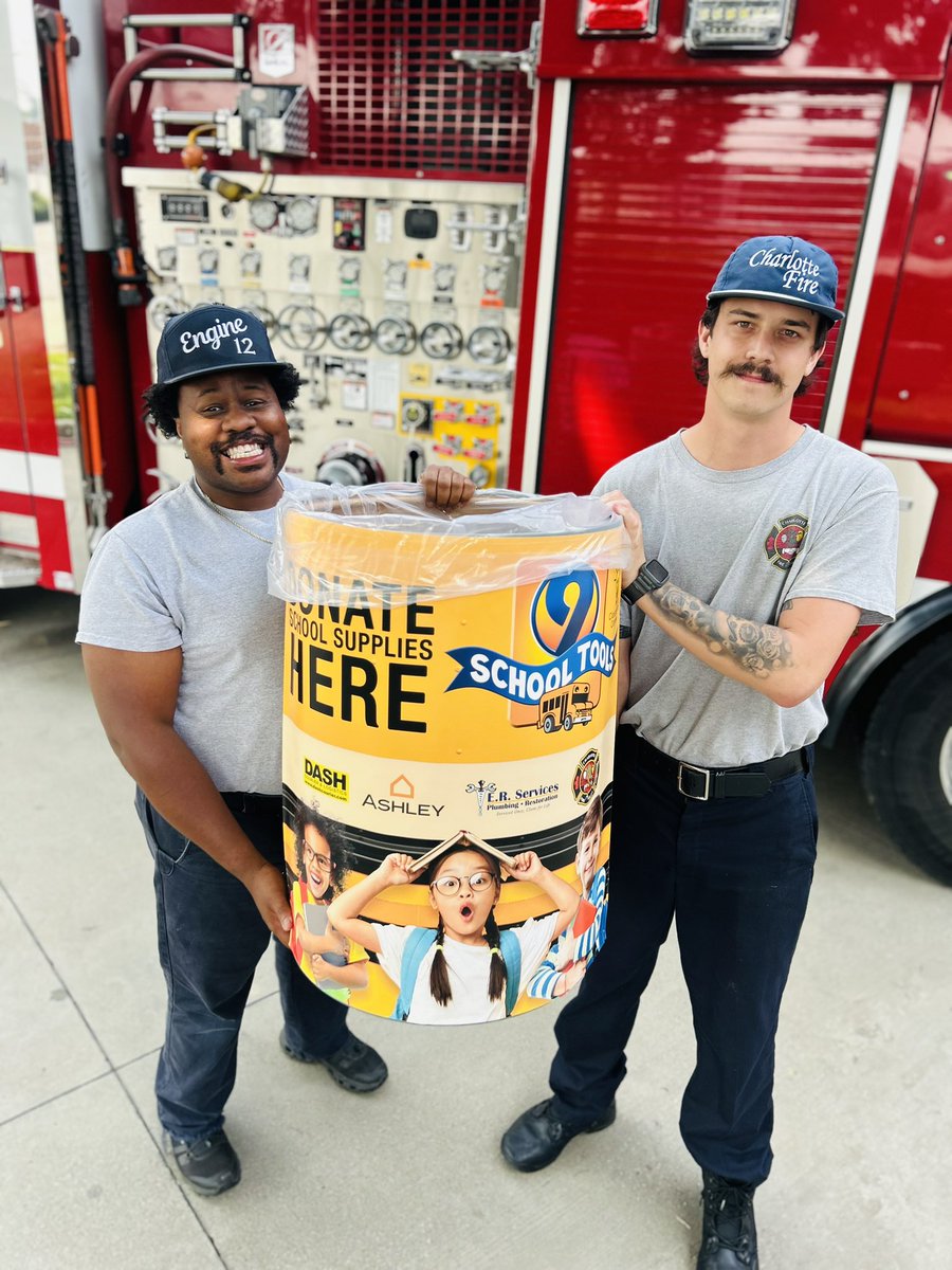 charlottefire's tweet photo. We see our community at its best every day.

Now we're asking for your help before the school bell rings.

Charlotte Fire firehouses are once again serving as collection points for @wsoctv 9 School Tools, making it easy to donate new school supplies while you're out running errands. Every donation stays local and is distributed by @classrmcentral Classroom Central to teachers who identify the students who need them most.

Whether it's a pack of pencils, notebooks, folders or crayons, every item helps a child start the school year with the same opportunity to succeed.

Stop by any Charlotte Fire firehouse through August 31 and help fill a classroom with possibility.