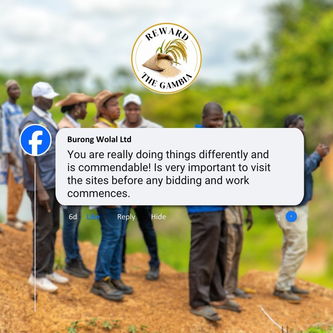 RewardGambia's tweet photo. We value every piece of feedback from our online community. Thank you  @Burong Wolal Ltd for your comment.
@AfDB_Group 
@AfricaRice https://t.co/LbMLk4SgZf