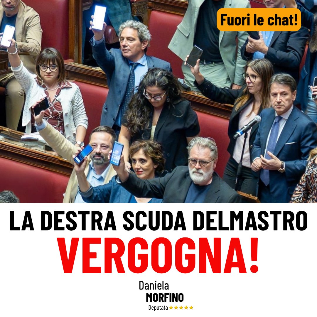 DanielaMorfino's tweet photo. Hanno nascosto la verità ostacolando la lotta alla mafia. Il Governo #Meloni vota NO all’uso delle chat tra #Delmastro e il prestanome del clan #Senese. E #Nordio applaude. Tirate #FuoriLeChat e vergognatevi! https://t.co/Lu2UOhgpAX