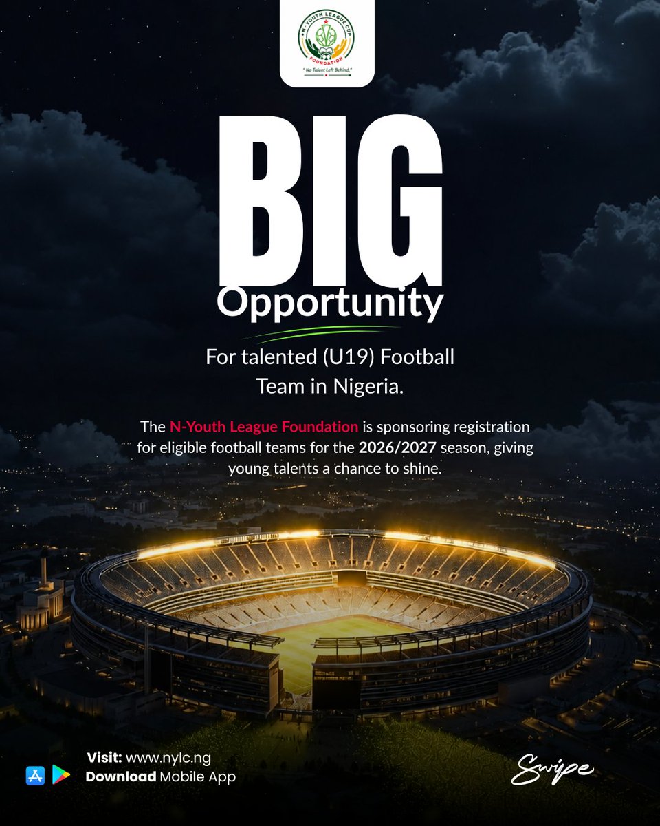 nylcfoundation's tweet photo. Big opportunity.

For teams with talent, structure, and the drive to go further, this is your chance to step into something bigger.

Know a team that should register? Tag them.

Register here: https://t.co/Eo5J58dm01

Follow for more information.

#nyouthleague #nylcfoundation https://t.co/as8jK1bEe9
