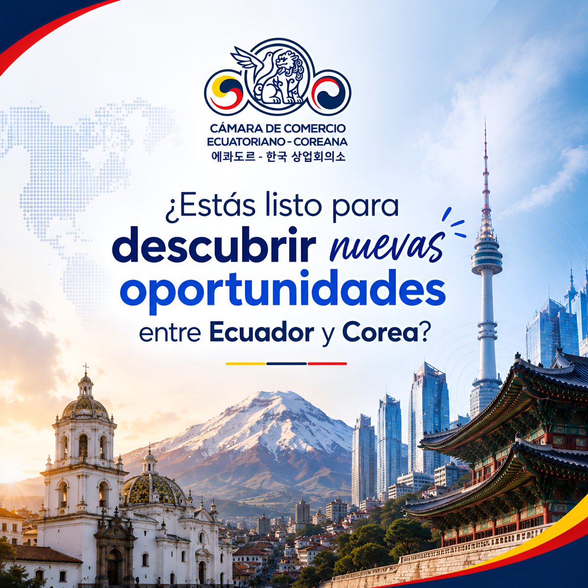 CCEcuCorea's tweet photo. Las oportunidades no llegan por casualidad. Se crean con las conexiones correctas. 🌎🤝🇪🇨🇰🇷
En la Cámara de Comercio Ecuatoriano-Coreana impulsamos alianzas, innovación y oportunidades de negocio entre Ecuador y Corea.
¡Conecta con nosotros!
#EcuadorCorea #Networking #Innovación https://t.co/vqNy8CiYmY