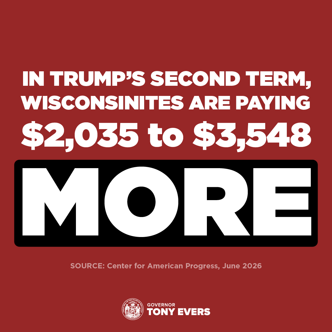 GovEvers's tweet photo. Wisconsin Republicans in Congress have rubber stamped President Trump's reckless policies, and Wisconsinites are paying the price. https://t.co/7jQd6IRa2u