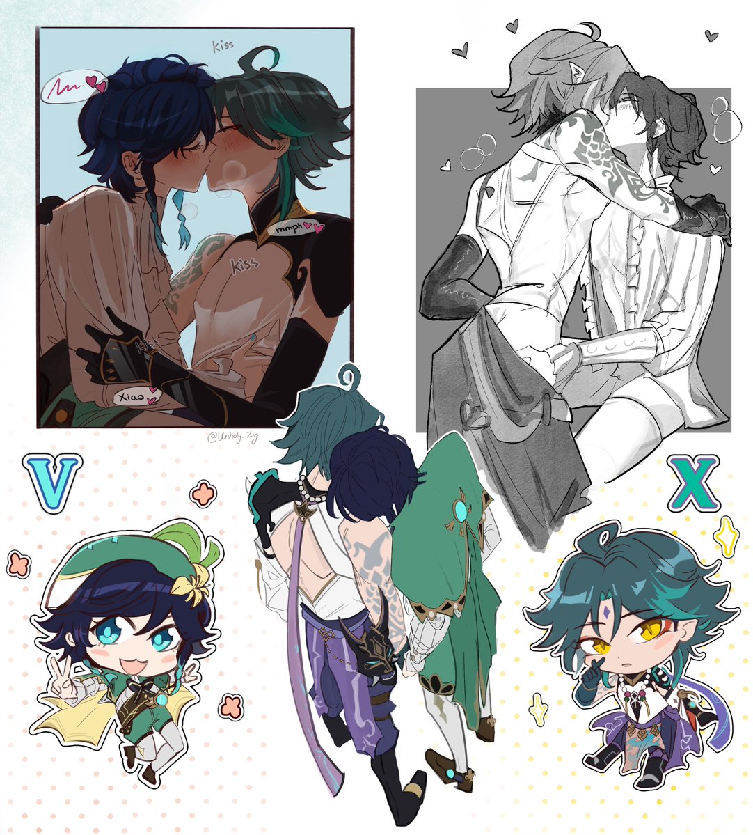 Unholy_Zig's tweet photo. Colored the venxiao sketches 
Plz ignore if they don’t go well together. I just wanted to draw them https://t.co/CAg2UYUeHh