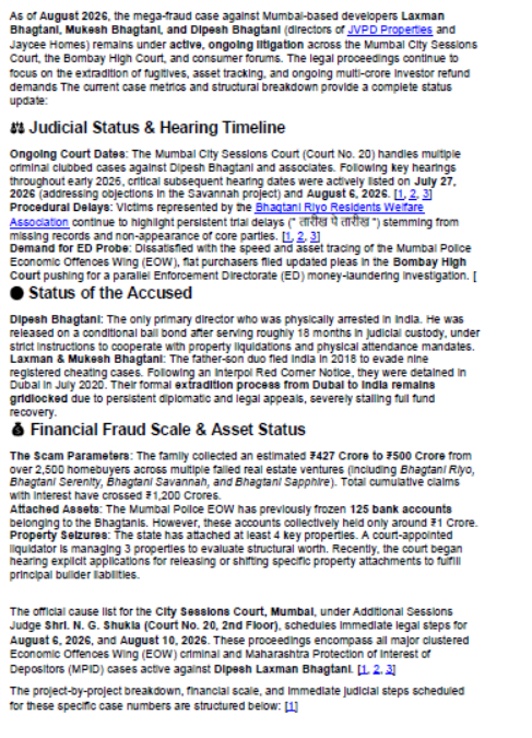 Bhagtani_JVPD's tweet photo. Mega-fraud case_ developers Laxman Bhagtani, Mukesh Bhagtani, and Dipesh Bhagtani(directors of JVPD Properties and Jaycee Homes) remains under active, ongoing litigationacross the Mumbai City Sessions Court, the Bombay High Court, and consumer forum........... https://t.co/Xlwn80stvc