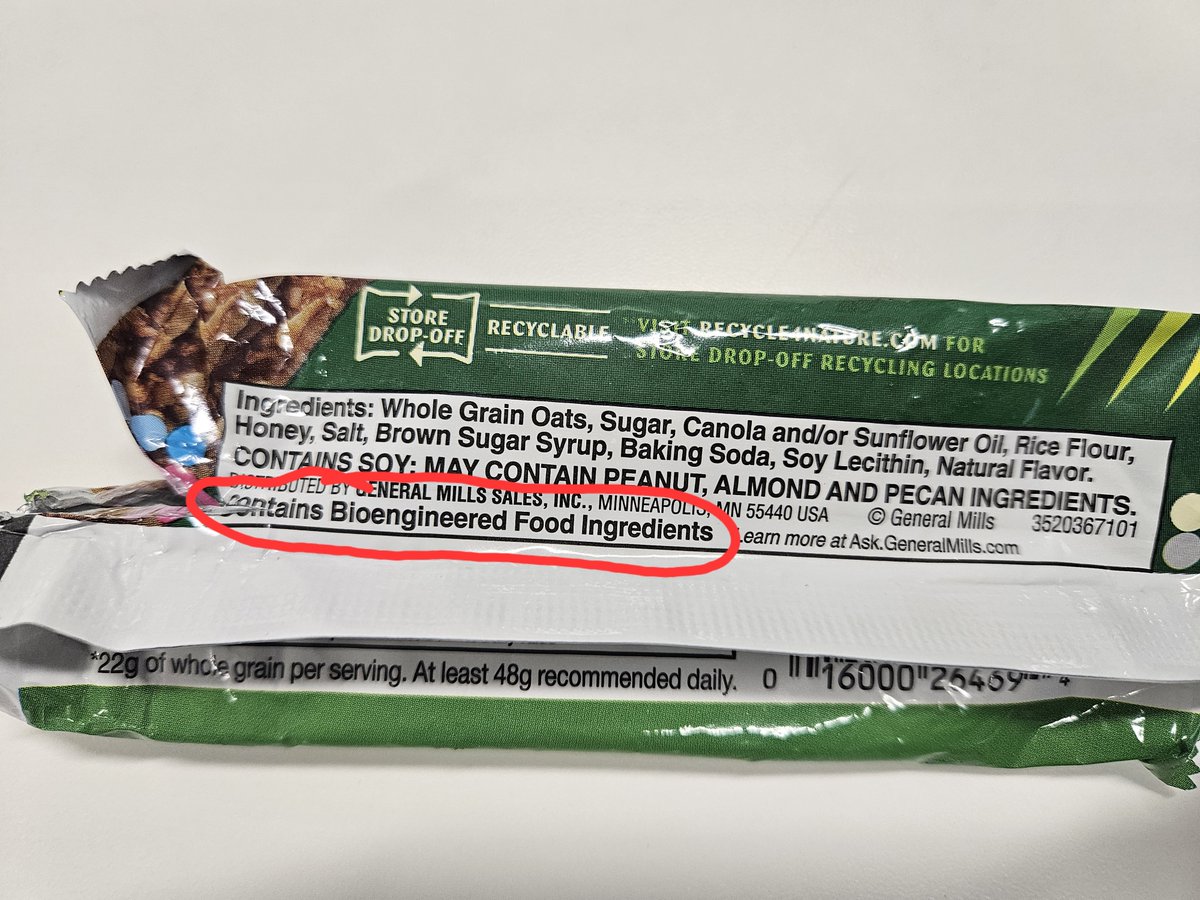 Strikehold11b's tweet photo. Well,..it was good until it wasn't. So long #GeneralMills #bioengineeredfood #carcinogens #Naturevalley https://t.co/bN8HzyB5CZ
