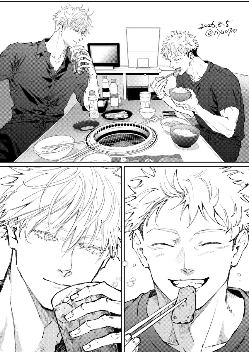 tiyu0710's tweet photo. 例のやつで🍖退勤後五悠🥩 https://t.co/Hb6GL27Lsl