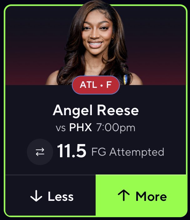 RACKEMSPORTS's tweet photo. ๐ฅ๐ฅ PLAY OF THE DAY ๐ฅ๐ฅ
ANGEL REESE 11.5 FIELD GOAL ATTEMPTS
#POTD #PLAYOFTHEDAY #PrizePicks #playerprops #DFS #pp #mlb #NFL #NFLPRIZEPICK #nfltwitter #nbatwitter #NBA #nbaplayoffs #NBAFinals #WNBACommishCup #tiktok #NBAprizepick #WNBACommissionersCup
#WNBAPicks #nbaespn #wnba #NBACup #nbaprop #nbaplays #WNBATwitter #WNBAProps #wnbabets #nbabets #WNBA #nbapickstoday #Gambling #GamblingX