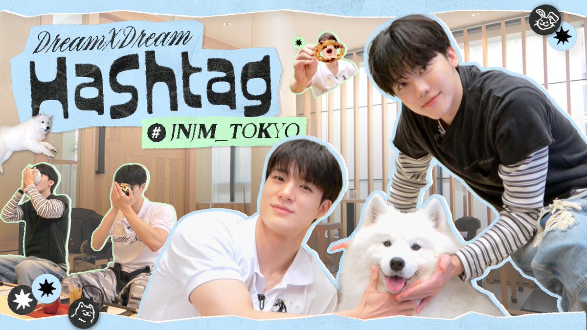 naejaemi's tweet photo. What’s better than delicious monjayaki &amp; matcha? Having this cute Samoyed around to share it with, of course! Soft fluffy memories in Tokyo. Watch our little Tokyo trip right here; [https://t.co/vDIOim8Uf2.] https://t.co/dnAXakVLpE