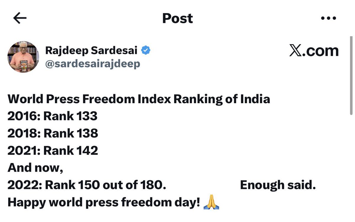 FabulasGuy's tweet photo. Press freedom ranking 

India : 150
Pakistan : 71

Pakistan today banned international media reporting from all over country. 

Let that sink in. https://t.co/OFx3Cn9OuZ