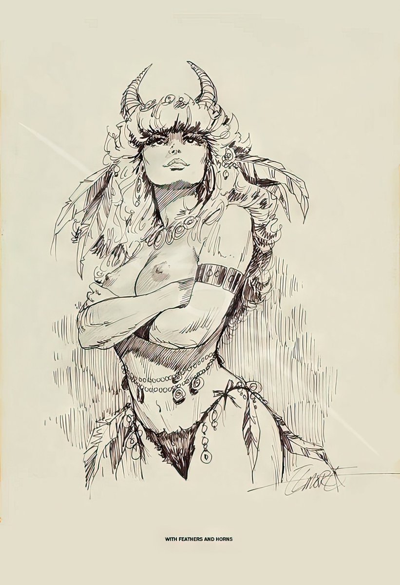 KevinLamb74's tweet photo. "Feather and Horns" by Larry Elmore
#FantasyArt https://t.co/zmOWpNCXud