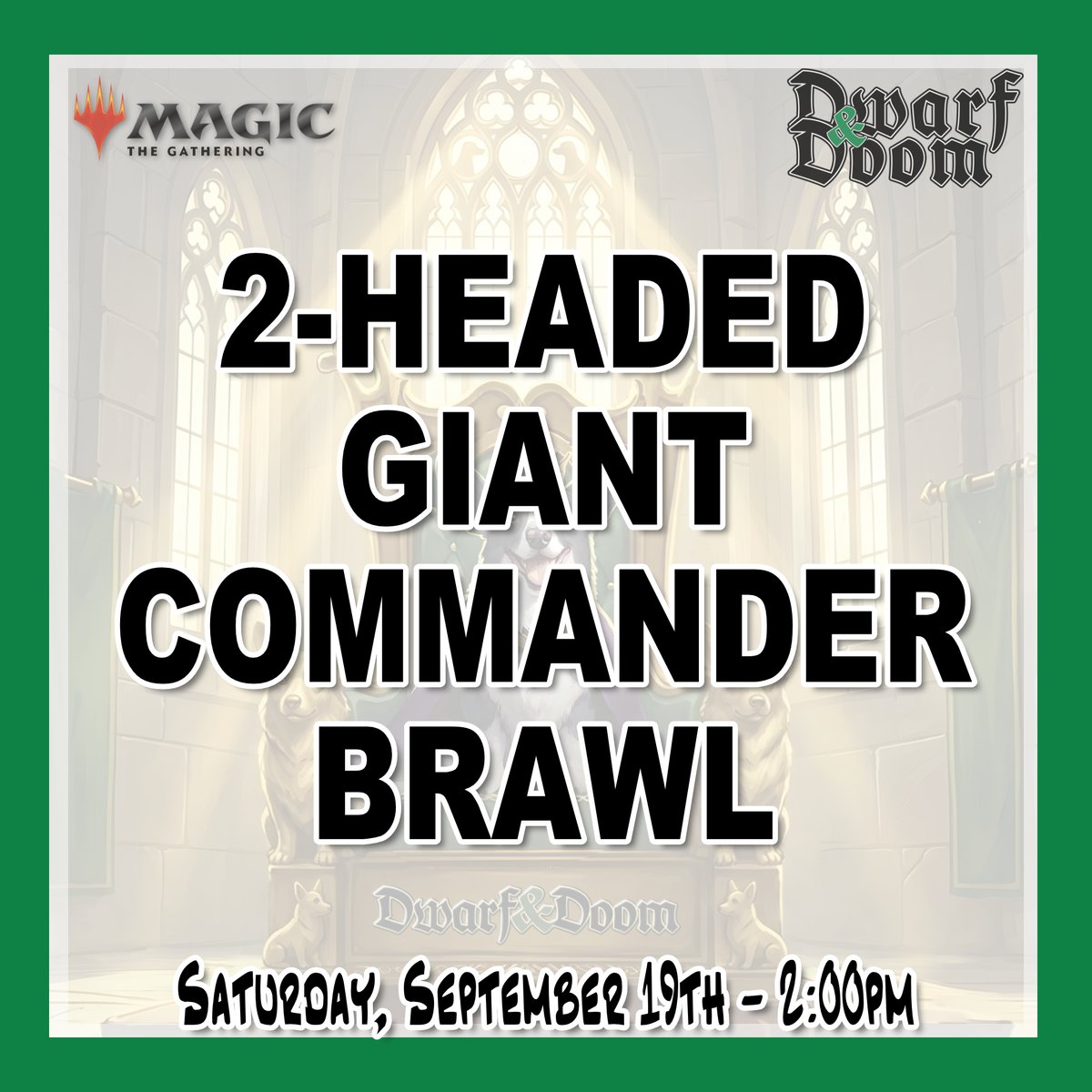 DwarfDoom's tweet photo. Hello! For Two-Headed Giant Commander Night, I would recommend bracketing decks that complement each other well, such as control and aggro, combo and ramp, or tribal and spellslinger. Have fun and strategize together! #TwoHeadedGiant #CommanderNight 🃏 https://t.co/6GGq9hZVR7
