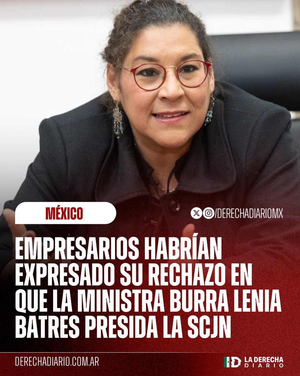 DerechaDiarioMX's tweet photo. 🚨🇲🇽 | NO LA QUIEREN NI CERCA: Empresarios habrían expresado su rechazo a que la Ministra Burra, Lenia Batres, presida la Suprema Corte de Justicia de la Nación, debido a su conducta comunista y resentida, así como su gran ignorancia y abierta militancia morenista. https://t.co/CrXInpPB9K