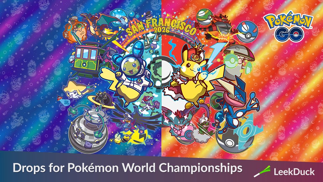 LeekDuck's tweet photo. Tune in to the 2026 Pokémon World Championships on Twitch to earn tons of rewards in Pokémon GO.

Full Details: https://t.co/wKVjZQpNnq

Rewards Include:
• Team Building Timed Research to build a Championship-ready Great League team with Lickitung, Totodile, or Paldean Wooper.
• World Championships 2026 Pikachu via Timed Research 
• Pikachu wearing a Cosmog-themed spacesuit via Timed Research 
• Timed Research to encounter a Tinkaton with stats identical to the one used by the world champion, Beelzeboy. Plus an Elite Charged TM.
• A promo code to unlock the 2026 Worlds Tee (Green) avatar item. (Non-unique code)