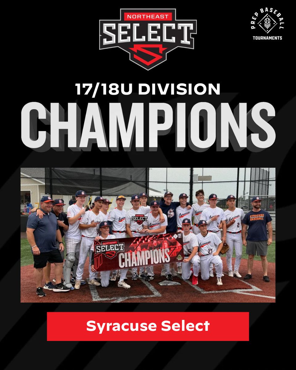 LumberYardNY's tweet photo. 🏆 Congratulations to our 17/18u NE Select champs, Syracuse Select!

@PrepBaseballNY | @pbtourney
#NESelect https://t.co/vTLkWJFn2U