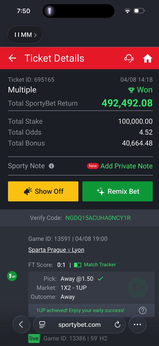 AgbaBoiz's tweet photo. 400 odds Booooooom💥💥💥💥💥🔥🔥
Drop your winning tickets please💥🔥🔥🔥🔥Birthday motion✅
Thank you for the game @Kyriankelly400 please check Dm https://t.co/70we8HVdEc