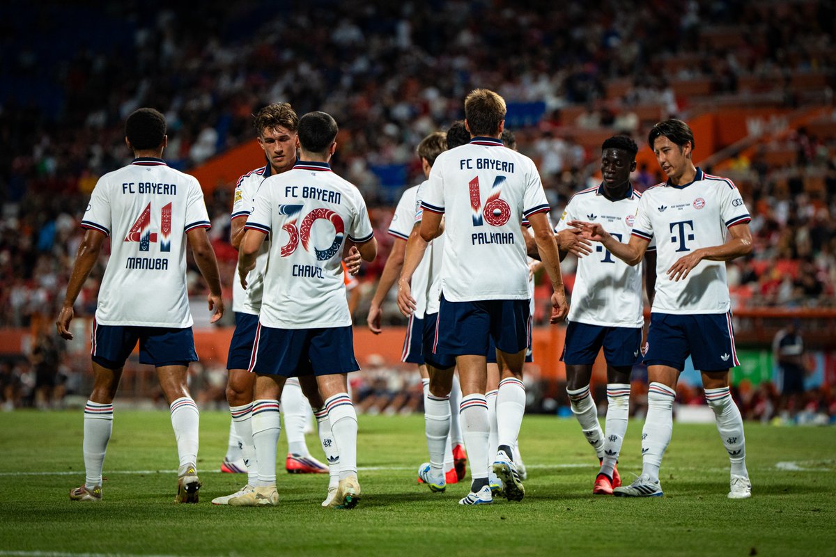 Bayern Munich's remaining pre-season schedule : • August 7: vs Aston Villa 🏴 • August 15: vs RB Leipzig 🇩🇪 • August 18: vs Heidenheim 🇩🇪 Then, the German Super Cup against Dortmund on August 22.