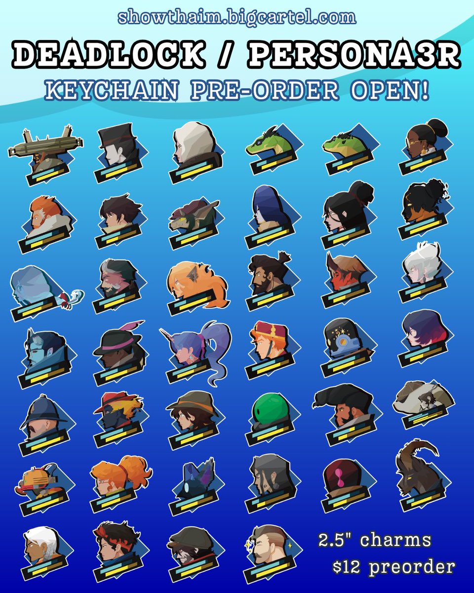showthaim's tweet photo. Deadlock x Persona3R PREORDERS ARE OPEN UNTIL AUGUST 30th! get them at https://t.co/xGnG55DwwZ
#deadlock #persona3reload https://t.co/oqvmld8yik