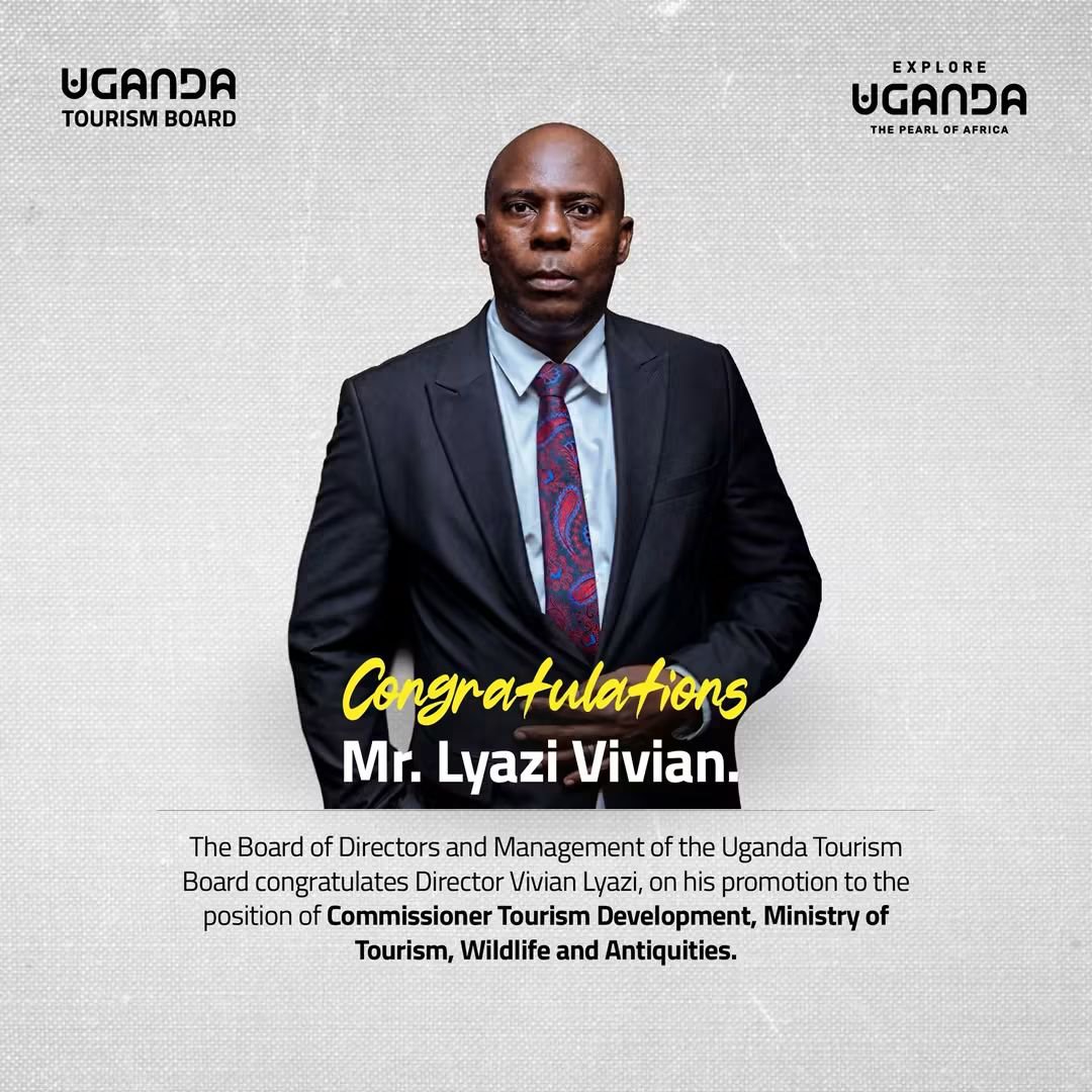 ExcitingClassic's tweet photo. Congratulations to Mr. Lyazi Vivian on your promotion to Commissioner for Tourism Development at the Ministry of Tourism, Wildlife and Antiquities.

As you take on this new responsibility, we wish you continued success in driving the growth, competitiveness. https://t.co/Rb3eCwQIM2