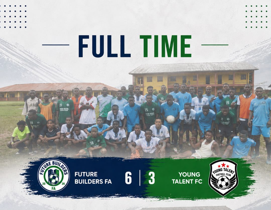 FutureBuilderFA's tweet photo. FULL-TIME ⏱️
 Future Builders FA 6️⃣-3️⃣ Young Talent FC. A thrilling encounter ends with a convincing win for the Builders! 💙💚⚽ #FullTime #FutureBuildersFA https://t.co/Ow2vtHo2iD