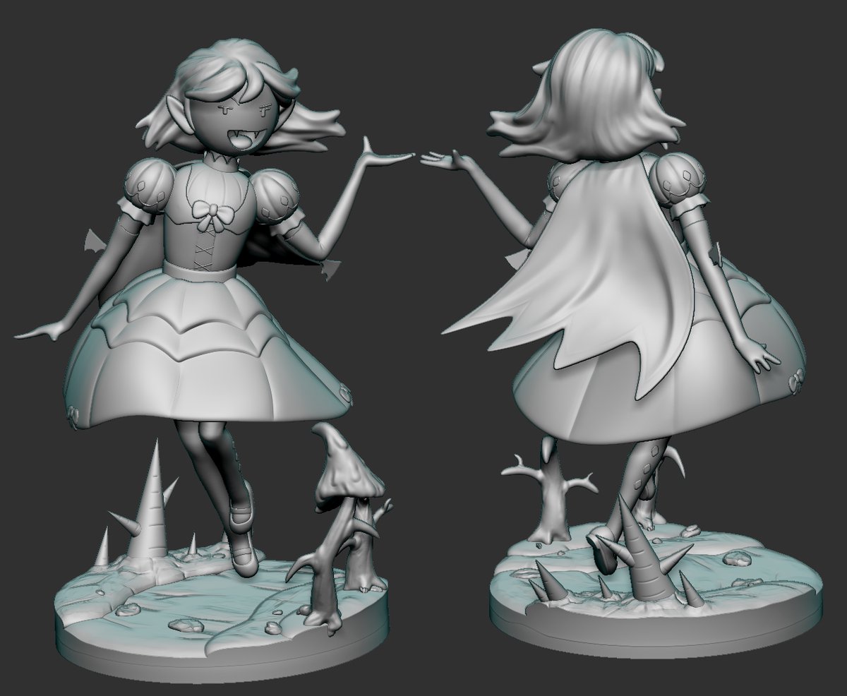 SariMelonn's tweet photo. I worked on this for a couple of months, taking breaks here and there.
Overall, I'm happy with the result.
Now I just need to figure out how to attach it to the stand, if I decide to print it.

#marceline #zbrush #sculpt #3d https://t.co/ChjYG4Rfz9