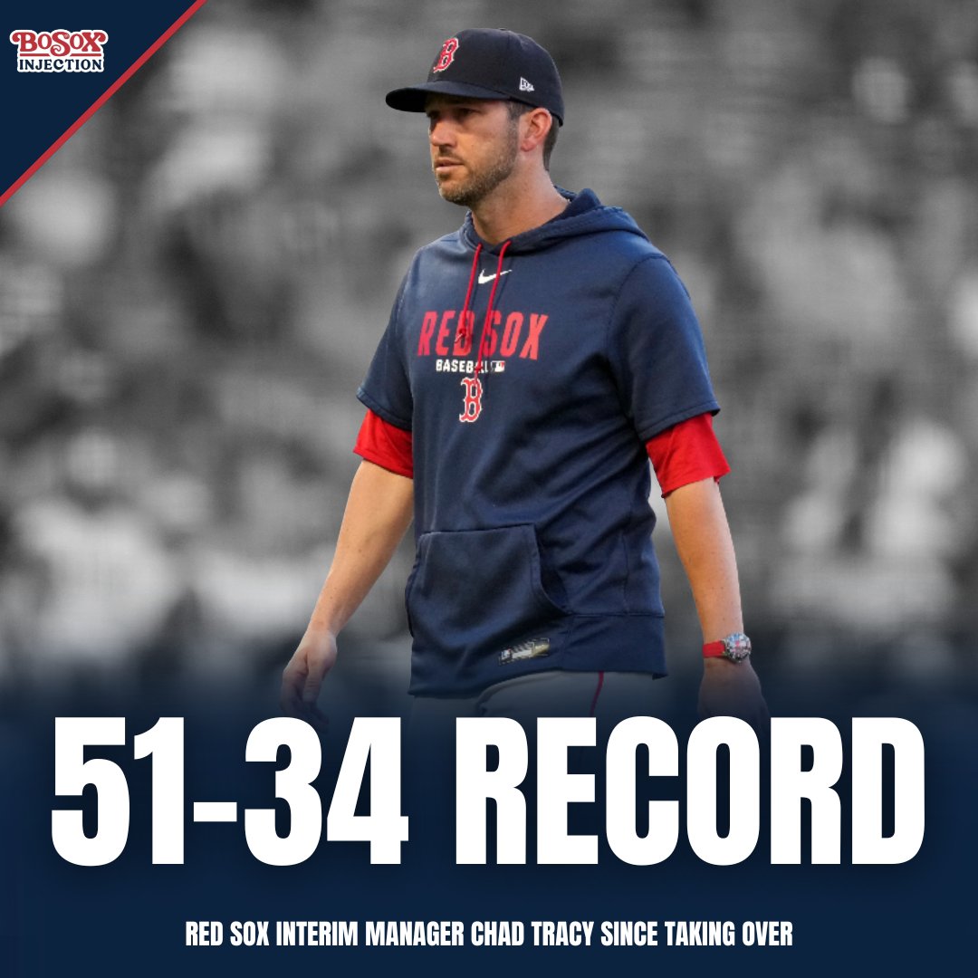 BoSoxInjection's tweet photo. Red Sox interim skipper Chad Tracy might mess around and win Manager of the Year 👀 https://t.co/qZGl2MVtT7