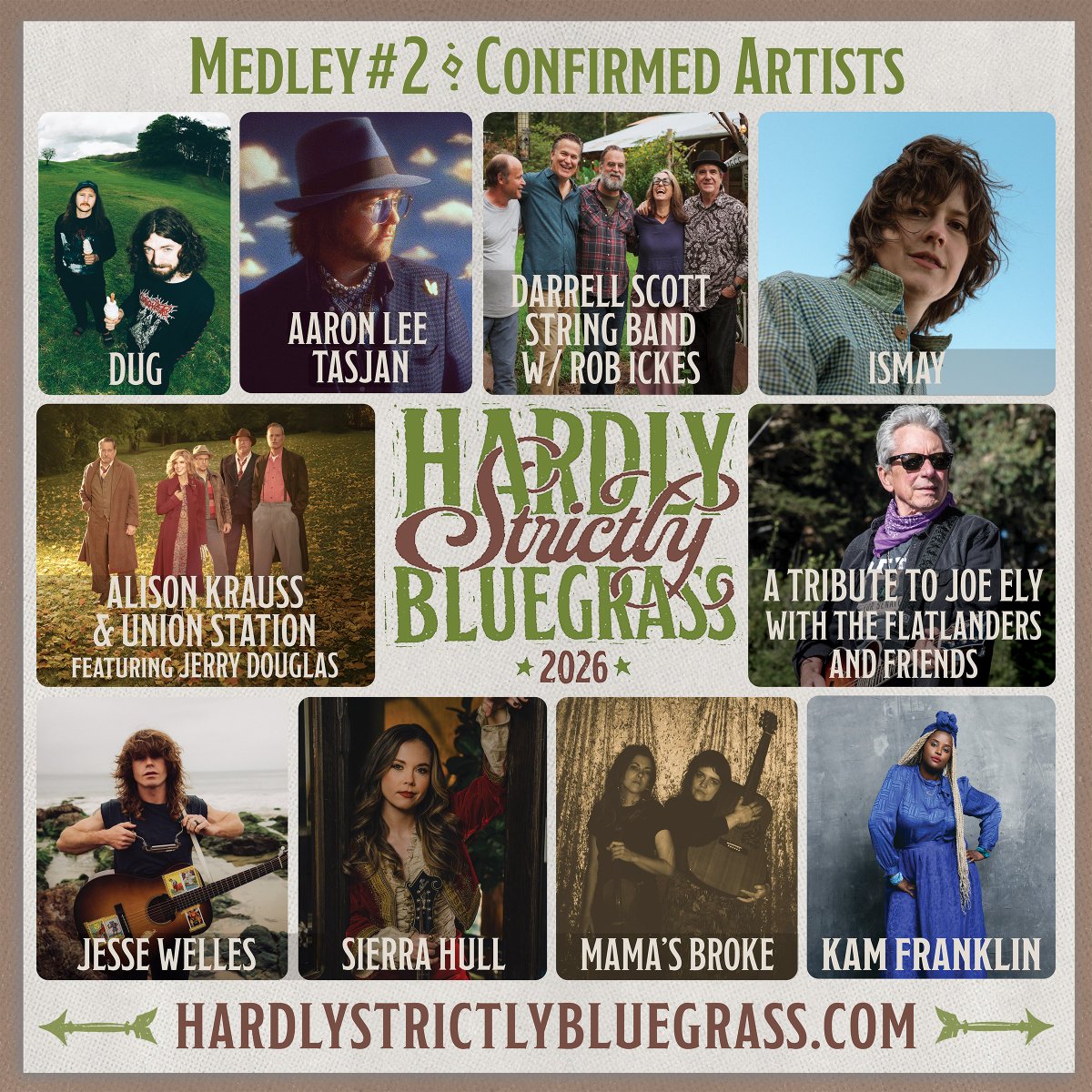 HSBFest's tweet photo. Now revealed in the app! it's going to be so great...
#DUG
@aaronleetasjan1
#darrellscott
#ismaymusic
@AlisonKrauss
@JerryDouglas
#joeely
#theflatlanders
#jessewelles
@sierrahull
@mamasbroke
@KamFranklin
#HSB26
#hardlystrictlybluegrass https://t.co/b9awY8BkGI