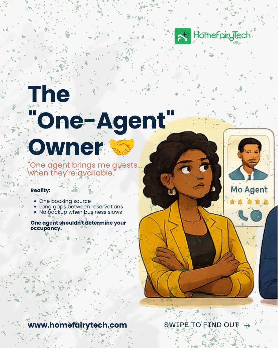 Homefairytech's tweet photo. A thriving hospitality business isn't built on luck. 
It's built on visibility.

If you're waiting for bookings, relying on one agent, or competing on price alone, it may be time for a smarter approach.

1/2 https://t.co/6mwTN81I0M