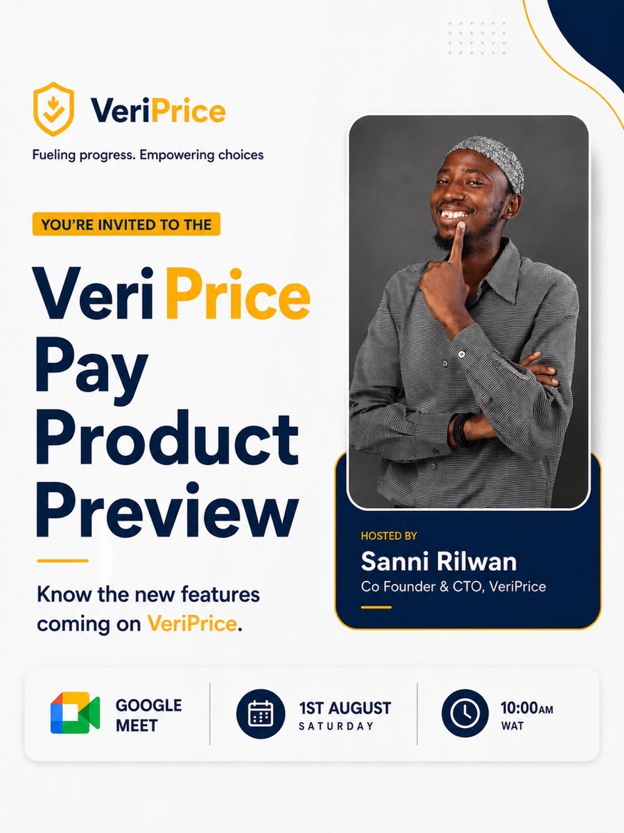 veriprice's tweet photo. VeriPrice Pay is live! 🚀 Watch our product preview launch and see how we’re bringing transparency + rewards to Nigeria’s energy sector. https://t.co/BBGgCMtBd3 https://t.co/GIyZ6DdhpO