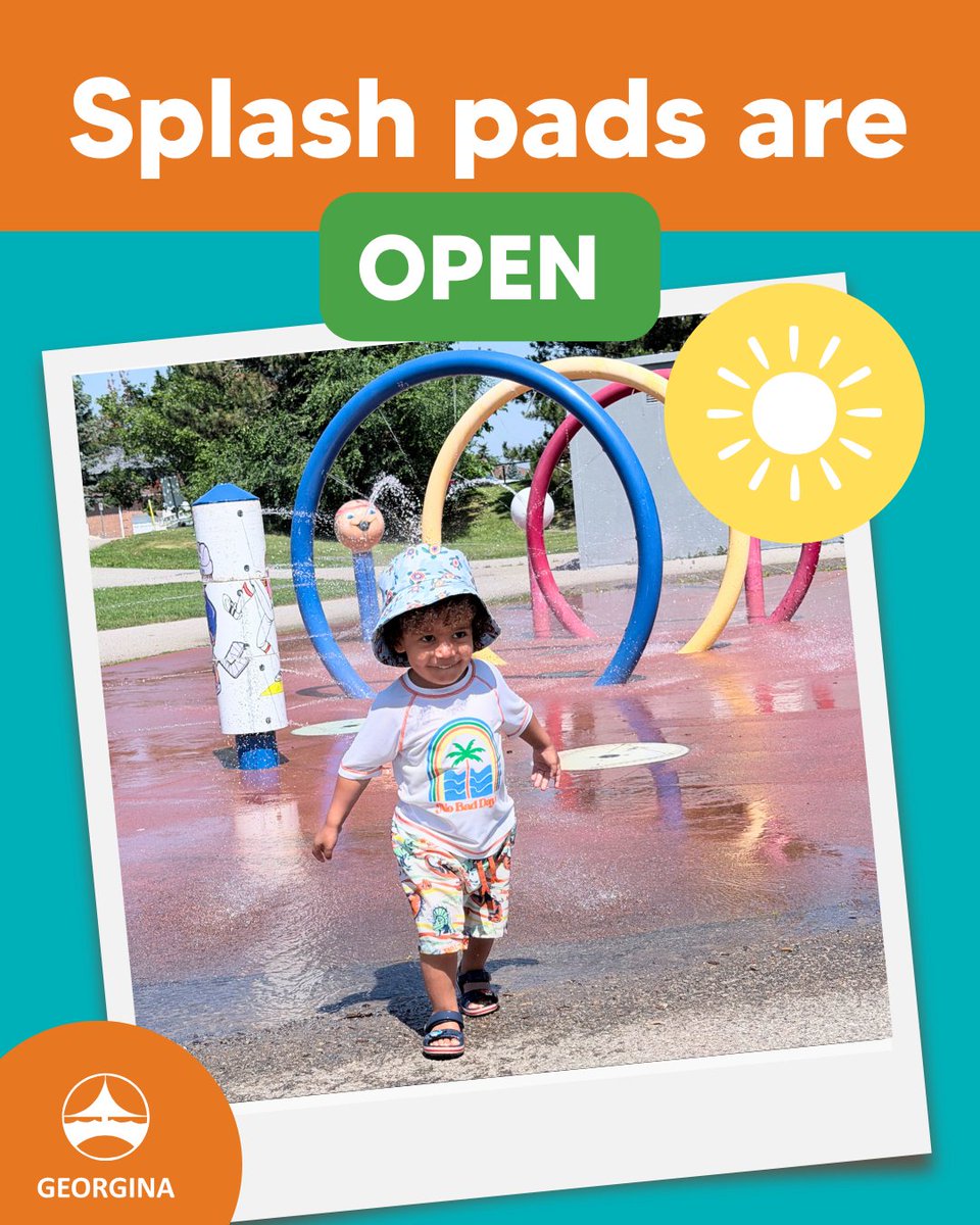 georginatown's tweet photo. Splash pads are open! 4 locations are open daily from 9am-9pm to help everyone stay cool &amp; active.
· The ROC
· Whipper Watson Park
· Const. Garrett Styles Park
· Julia Munro Park
More: https://t.co/bEyKQuDx3w. https://t.co/bYIhec9WFK
