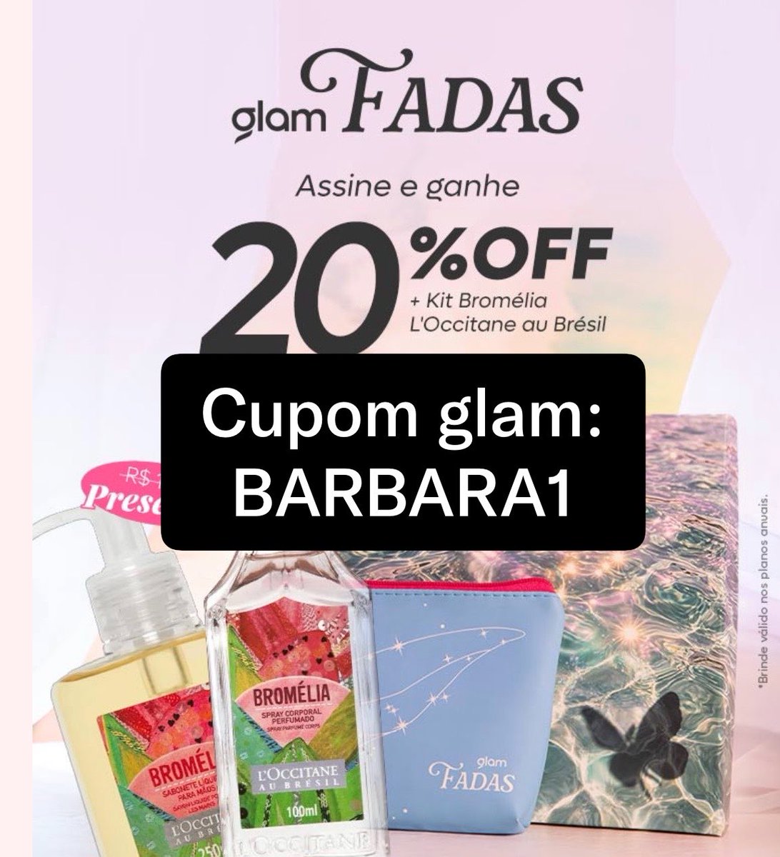 cupom_da_ba's tweet photo. 🩷Cupom glam 2026: BARBARA1 ✅
Use o cupom: BARBARA1 para descontos na glambox, glambag, glamcombo e Loja glam!
Válido para assinaturas, renovações e Loja. ✨🛍️
Código ativo e verificado para o ano todo
🔗 https://t.co/a2Iz38dCrE
#glambox #cupomglam #cupomglambox https://t.co/tXRFV61wim
