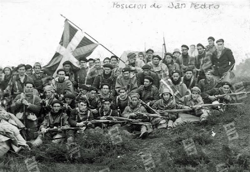 naziogintza's tweet photo. EFEMERIDEA: Gaurko egunez, duela 90 urte, Eusko Gudarostea osatu zen Azpeitiko Loiolan, Espainiako faxisten aurka Euskal Herria defendatzeko. Kandido Saseta, Lauaxeta, Monzon....izan ziren euskal armadaren buruzagietako batzuk. Agur eta ohore euskal gudari guztiei!! https://t.co/22IGZioVlk