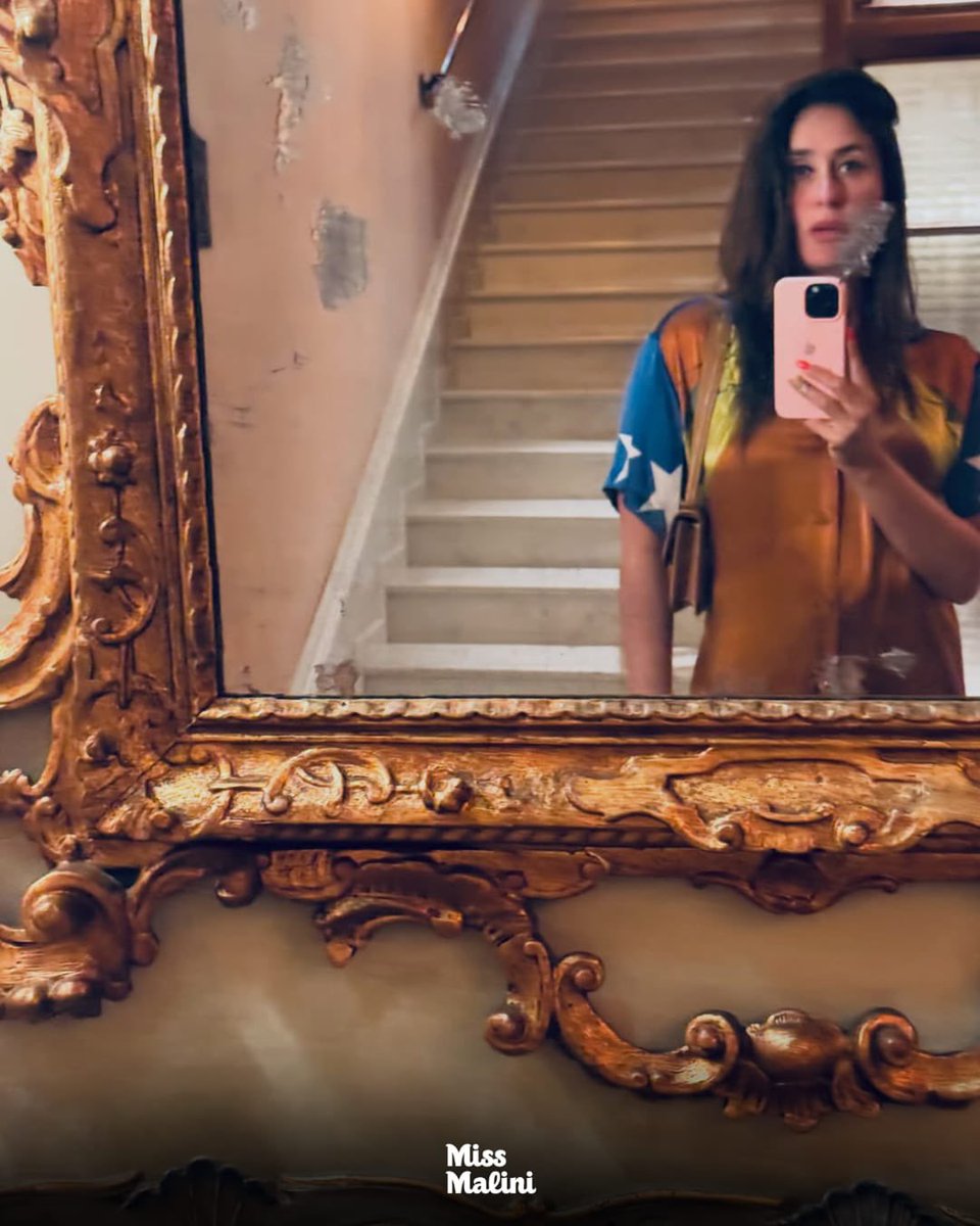MissMalini's tweet photo. #KareenaKapoor shared a fresh set of mirror selfies from her Venice getaway, serving effortless vacation style. The actress gave fans another glimpse of her chic European escape with the stunning photos.

#MissMalini https://t.co/1Hq0oRhtAd