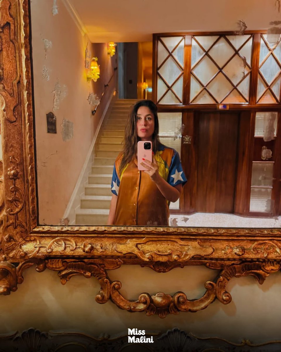 MissMalini's tweet photo. #KareenaKapoor shared a fresh set of mirror selfies from her Venice getaway, serving effortless vacation style. The actress gave fans another glimpse of her chic European escape with the stunning photos.

#MissMalini https://t.co/1Hq0oRhtAd
