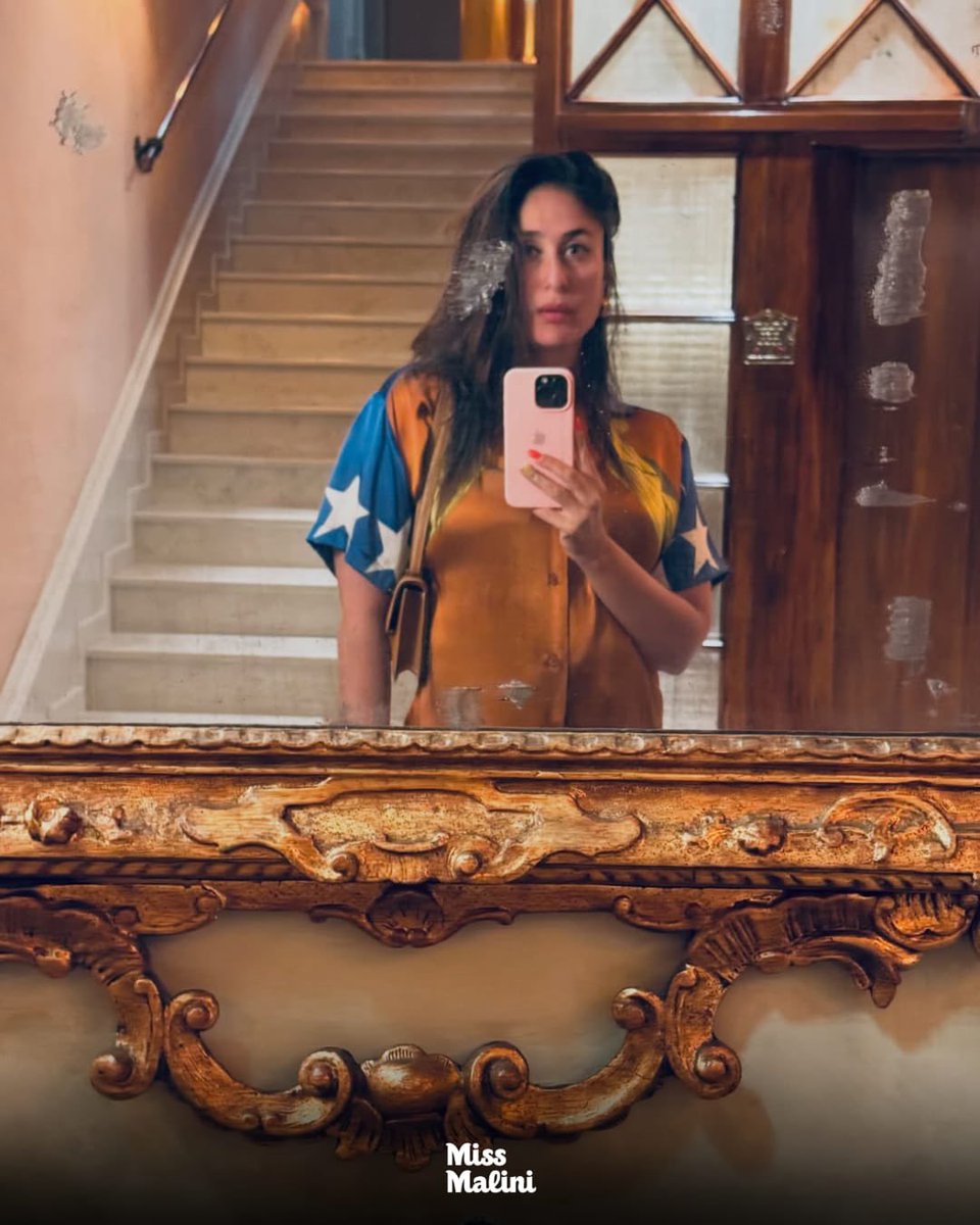MissMalini's tweet photo. #KareenaKapoor shared a fresh set of mirror selfies from her Venice getaway, serving effortless vacation style. The actress gave fans another glimpse of her chic European escape with the stunning photos.

#MissMalini https://t.co/1Hq0oRhtAd
