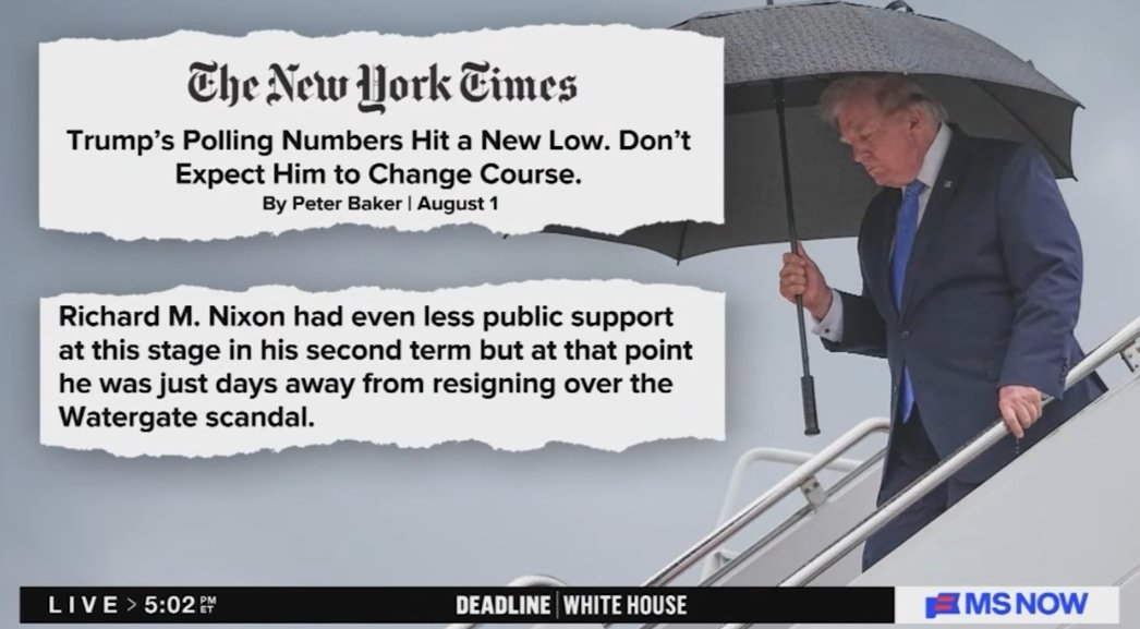 HerbRockCat's tweet photo. Donald Trump sets a record for low popularity. 
Even Nixon polled higher during Watergate. https://t.co/HgW5jxQGxD