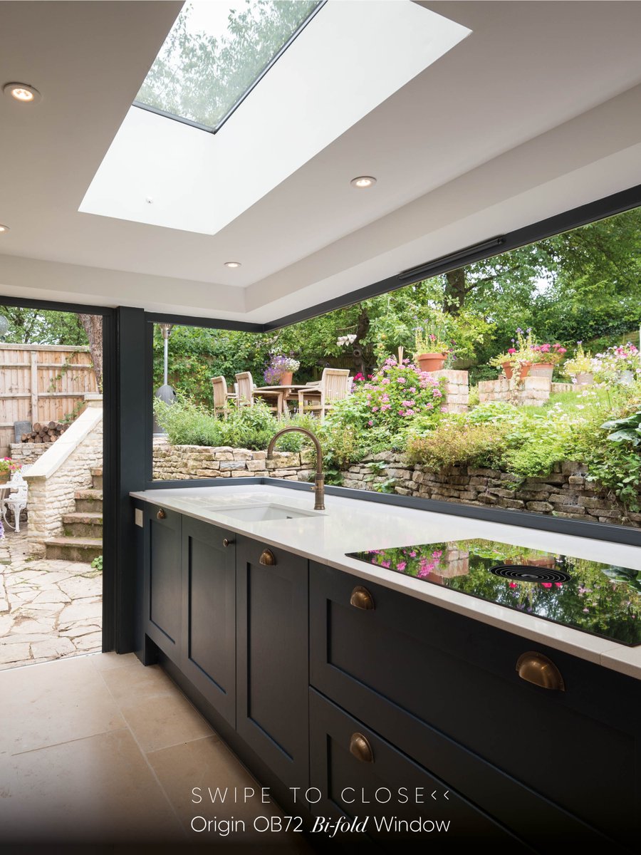Originbifolds's tweet photo. Old meets new in the most beautiful way...🤩🙌

This floating corner bifold window opens the kitchen to uninterrupted views of the garden, creating a space that feels brighter, larger and more connected to nature. 🖼️

Set within a charming thatched cottage, it’s proof that contemporary design can enhance the character of even the most traditional homes.!

Would you keep things traditional or introduce a modern twist like this?

#OriginFrames #FloatingCorner #KitchenInspiration #HomeDesign #Architecture