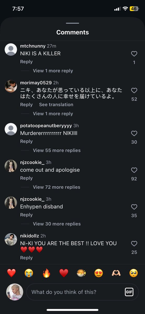 cupcakeheee's tweet photo. literally what the fuck the comments under enhypen’s video???? please go to instagram and report these comments people have lost their minds https://t.co/OKmSxKvOIr