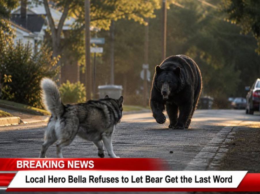 BellaHuskydog's tweet photo. @blknoiz06 bella handled the bears https://t.co/JOw5tPP1B5
