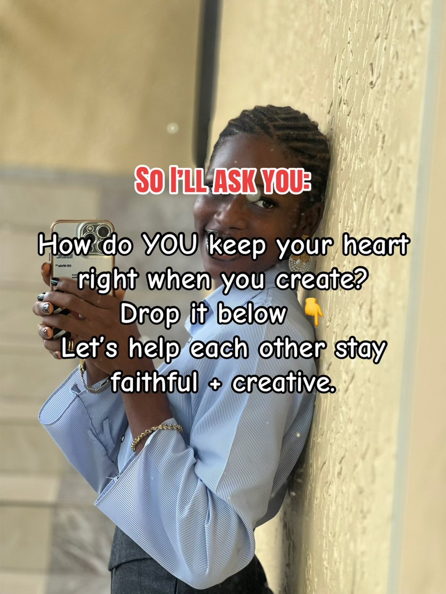JustYhukay's tweet photo. Slide 4 is what’s been helping me stay grounded lately.
Be honest with me: how do YOU keep your heart right when you create?
I need tips too 👇
#ChristianCreative #CreateForGod #FaithAndCreativity #AudienceOfOne #KingdomCreatives https://t.co/lLDqWz8qTN