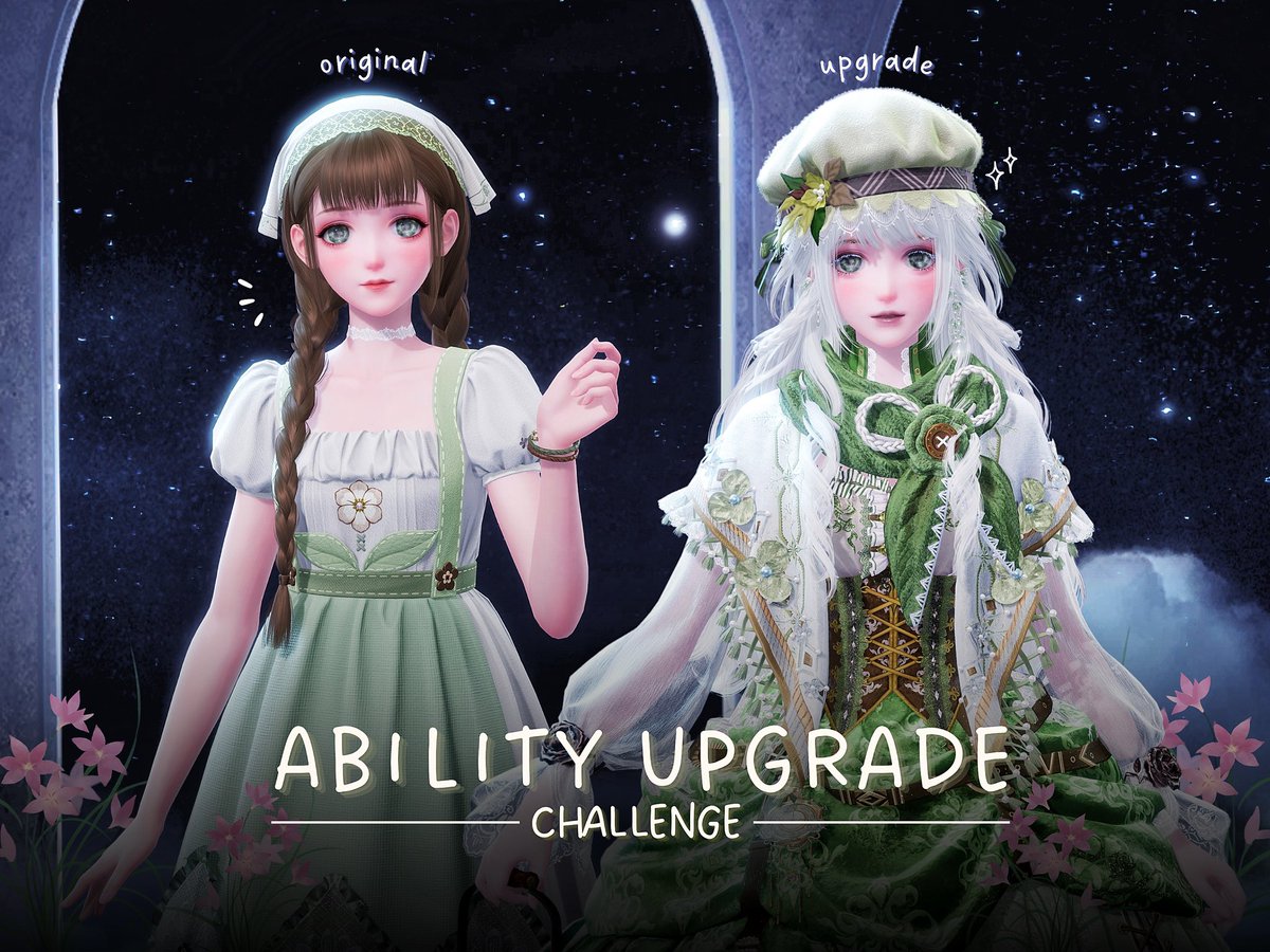 StarlightNikkiX's tweet photo. ❀ ABILITY UPGRADE CHALLENGE ❀

i'm a little nervous to post this, but i really wanted to start a styling challenge and see your gorgeous works! 💖🥰

rules:
🪴 choose any base ability outfit (attack, gardening, giant, etc)
🪴 the color palette should be similar to the original, but it doesn't have to be exact! feel free to experiment and add new colors
🪴 the main thing is that the original ability should still be recognizable!
🪴 share your stylings in the replies or quote-retweet this post ~

everything else is totally up to your imagination ✨

i'd be so happy if u joined! i promise to check out absolutely every single outfit! 🫶🏻💖

─ ⛧ 𝖨𝖭𝖥𝖨𝖭𝖨𝖳𝖸𝖭𝖨𝖪𝖪𝖨 ⛧ goldendust ⛧ ─